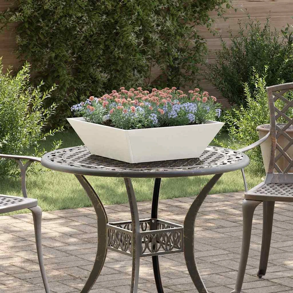Sodo vazonas Balta 50 x 50 x 15 cm Šaltai valcuotas plienas