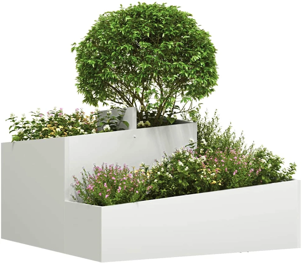 Sodo vazonas Balta 80 x 80 x 50 cm Šaltai valcuotas plienas