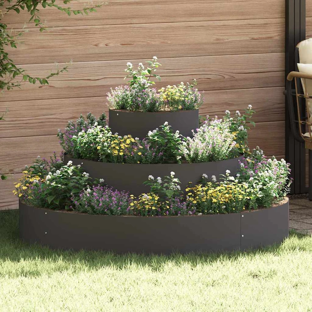Sodo vazonas Juoda 120 x 120 x 20 cm Šaltai valcuotas plienas