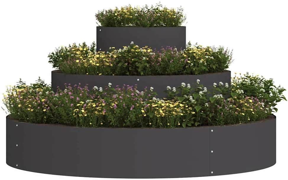 Sodo vazonas Juoda 120 x 120 x 20 cm Šaltai valcuotas plienas