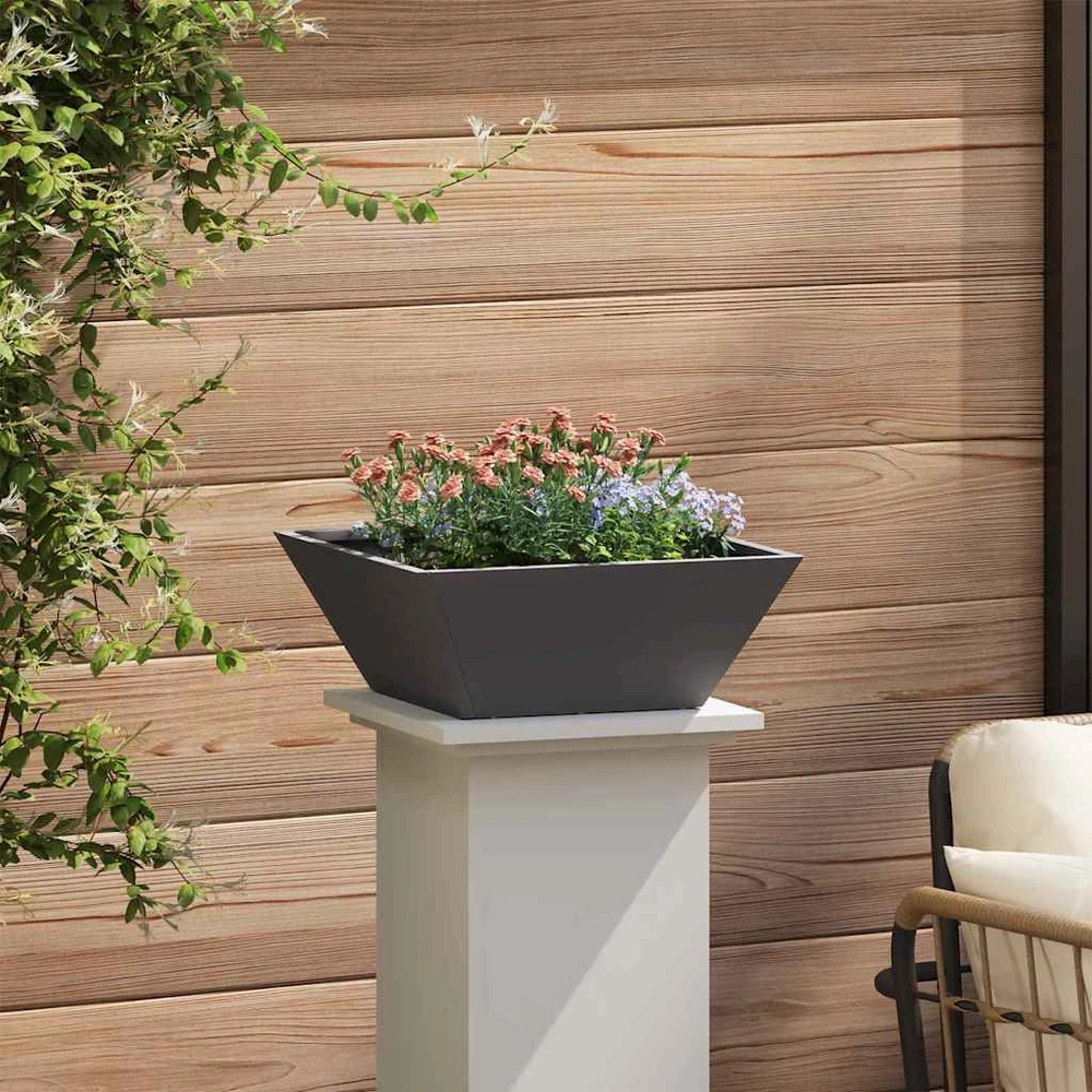 Sodo vazonas Juoda 40 x 40 x 15 cm Šaltai valcuotas plienas