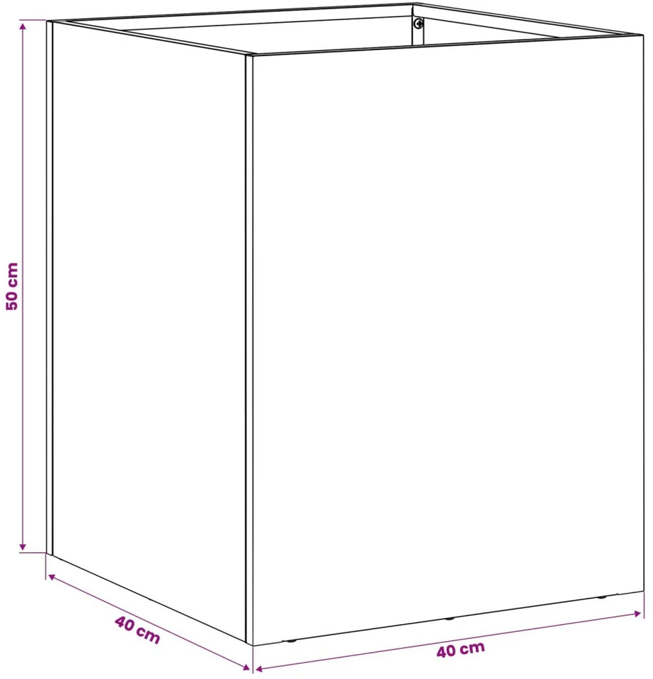 Sodo vazonas Juoda 40 x 40 x 50 cm Šaltai valcuotas plienas
