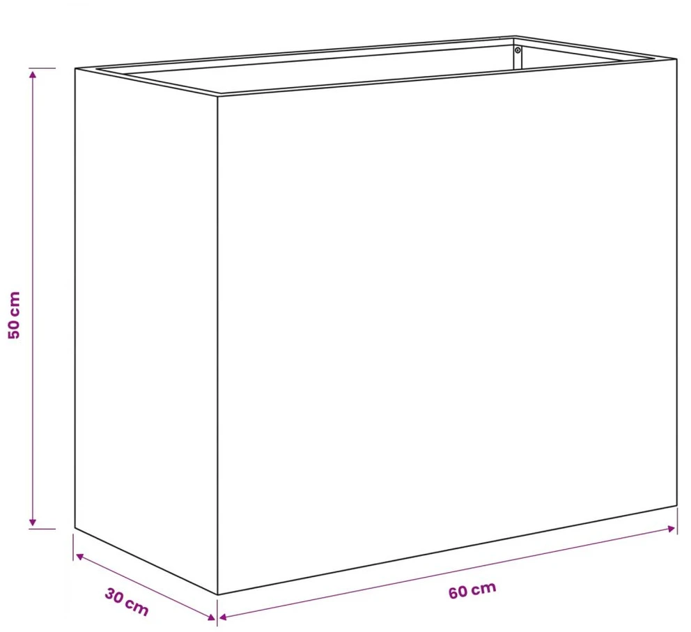 Sodo vazonas Juoda 60 x 30 x 50 cm Šaltai valcuotas plienas