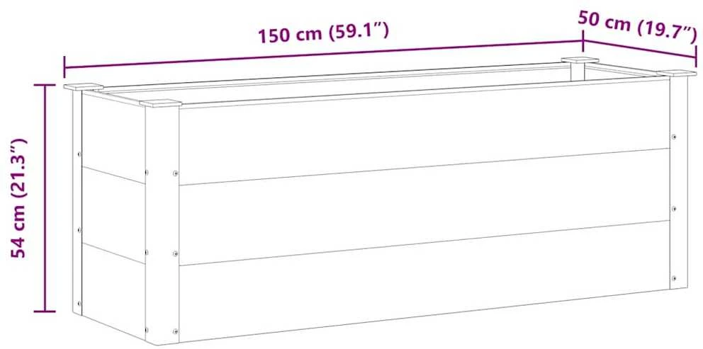 Sodo vazonas, pilkas, WPC, 150x50x54cm, aukštas
