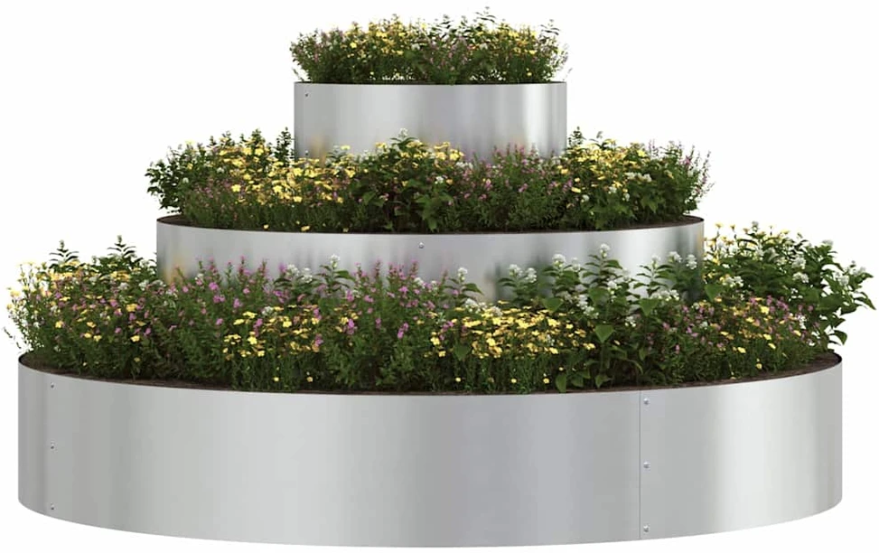 Sodo vazonas Sidabro 120 x 120 x 20 cm Cinkuota plienas