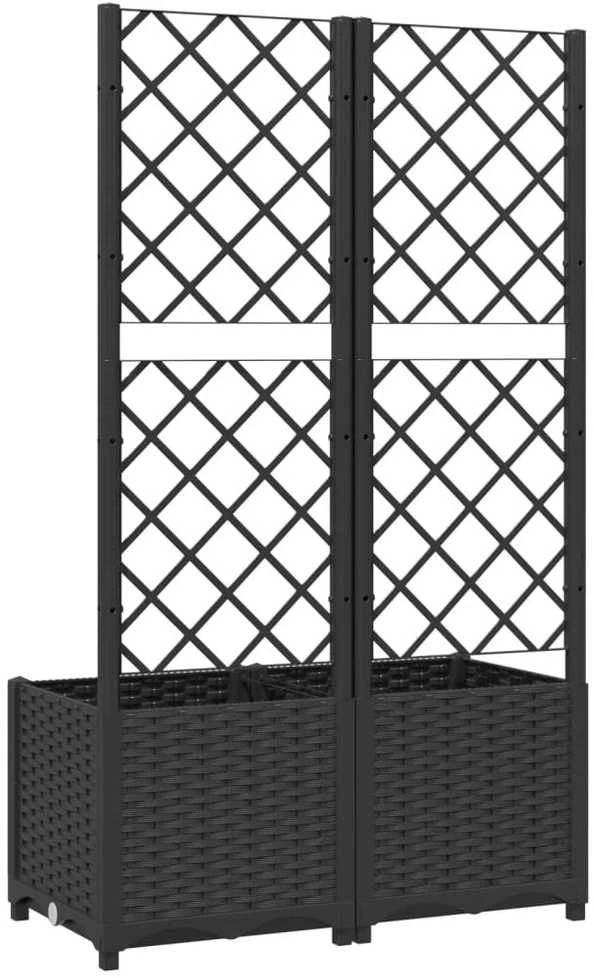 Sodo lovelis su treliažu, juodos spalvos, 80x40x136cm, PP