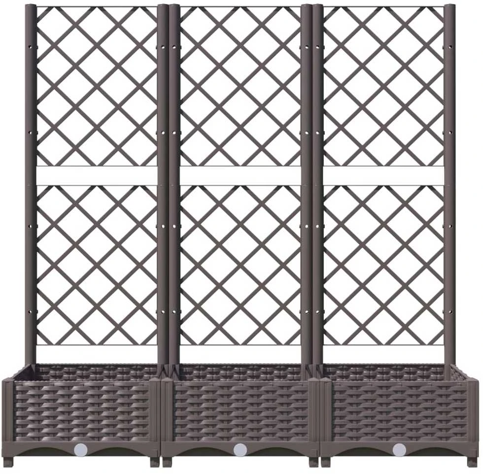 Sodo lovelis su treliažu, rudos spalvos, 120x40x121,5cm, PP