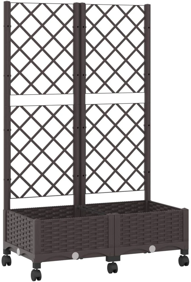 Sodo vazonas su treliu ir ratais Ruda 80 x 40 x 131,5 cm PP