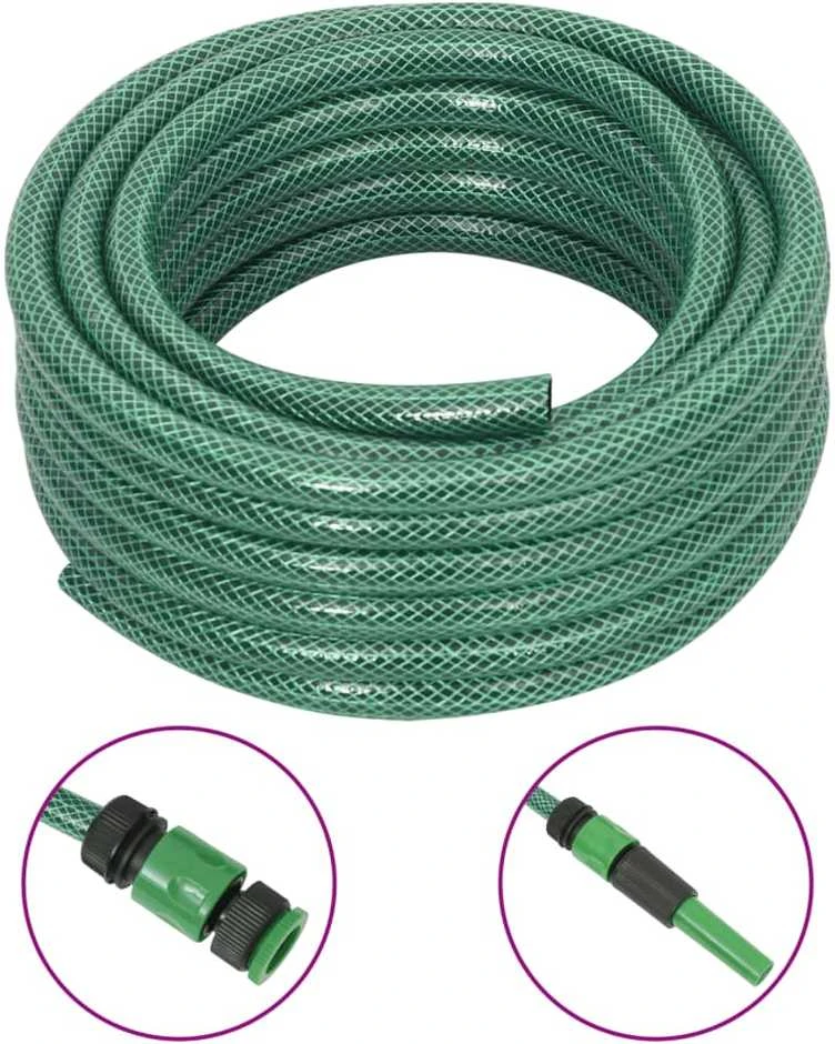 Sodo žarna su tvirtinimo detalėmis, žalia, 0,5", 10m, PVC