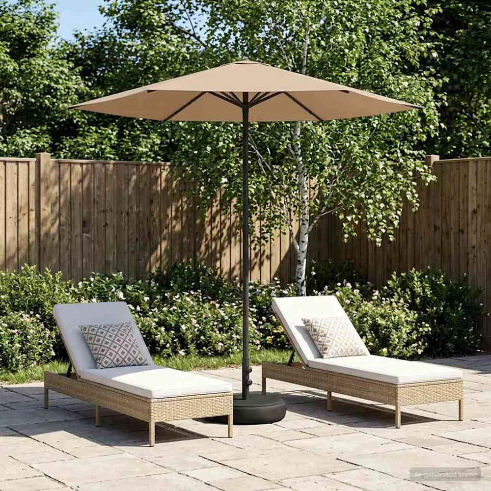 Sodų skėtis su baze 230 x 230 cm Poliesteris Stačiakampio Taupe