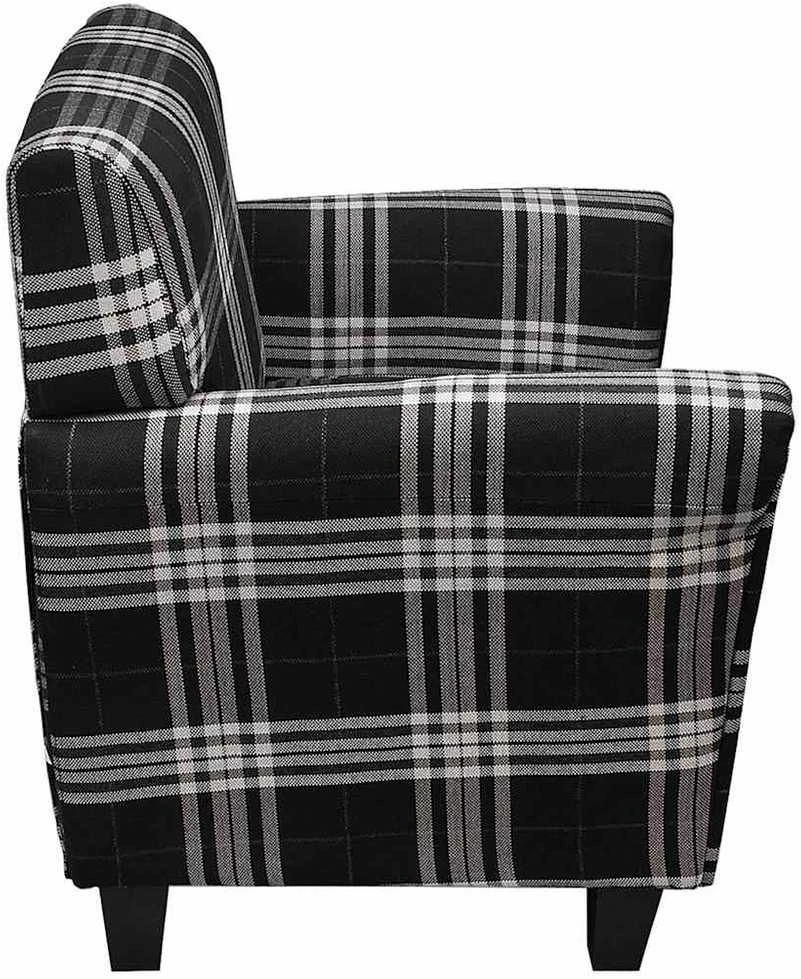 Fotelis Sofa-kėdė su pagalve, juodos spalvos, audinys