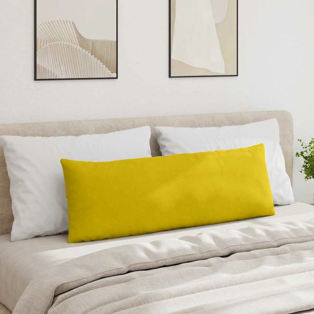 Sofa Pagalvės 2 pcs Geltona 120 x 40 cm Kordūrinis audinys