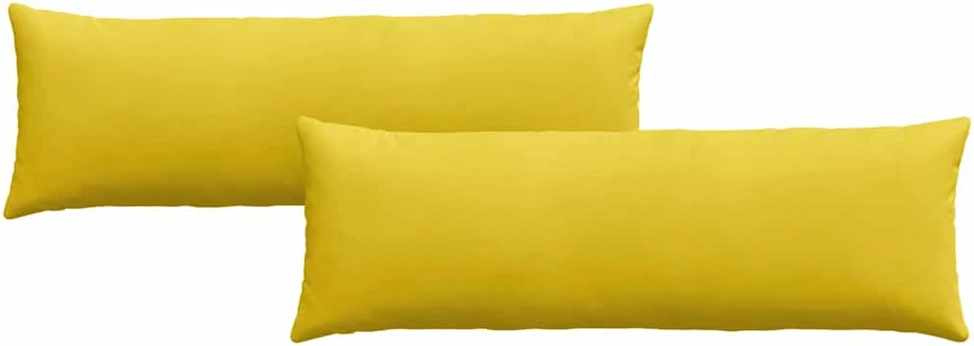 Sofa Pagalvės 2 pcs Geltona 120 x 40 cm Kordūrinis audinys
