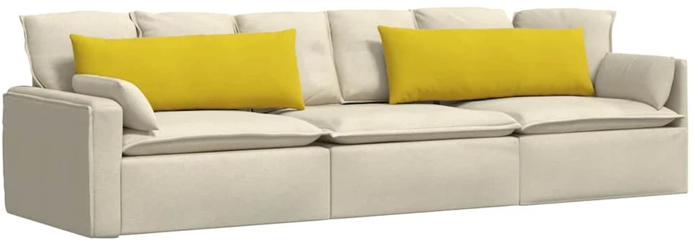 Sofa Pagalvės 2 pcs Geltona 120 x 40 cm Kordūrinis audinys