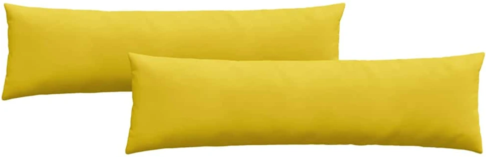 Sofa Pagalvės 2 pcs Geltona 145 x 40 cm Kordūrinis audinys