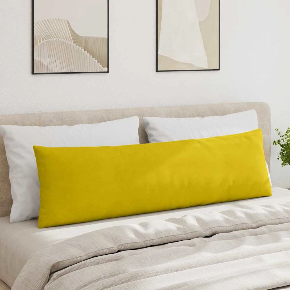 Sofa Pagalvės 2 pcs Geltona 145 x 40 cm Kordūrinis audinys