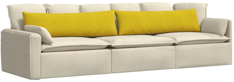 Sofa Pagalvės 2 pcs Geltona 145 x 40 cm Kordūrinis audinys