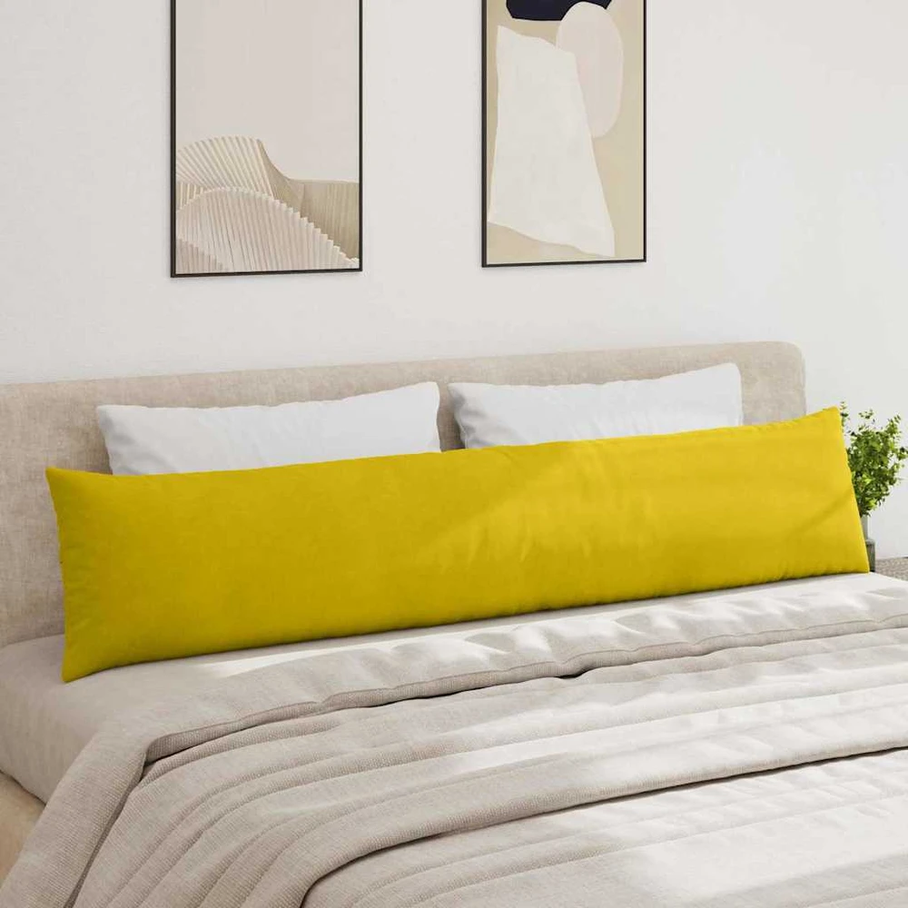 Sofa Pagalvės 2 pcs Geltona 200 x 40 cm Kordūrinis audinys