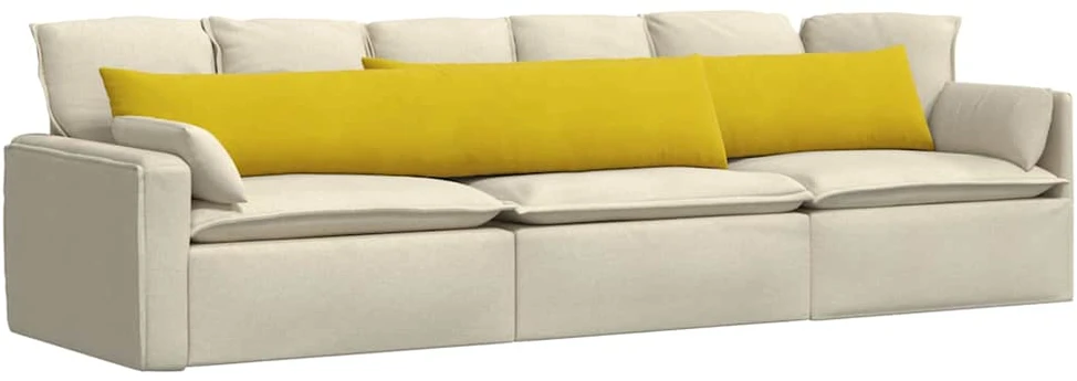 Sofa Pagalvės 2 pcs Geltona 200 x 40 cm Kordūrinis audinys
