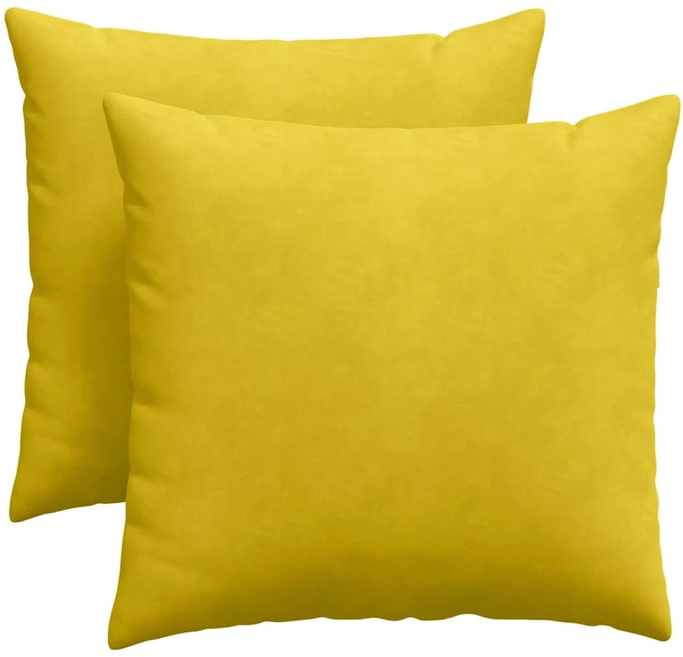 Sofa Pagalvės 2 pcs Geltona 45 x 45 cm Kordūrinis audinys
