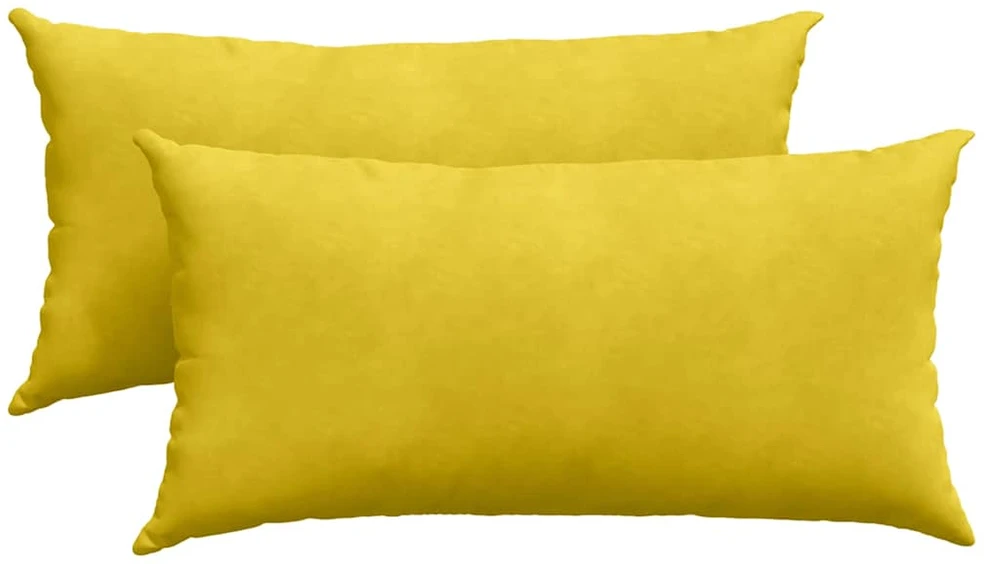 Sofa Pagalvės 2 pcs Geltona 80 x 40 cm Kordūrinis audinys