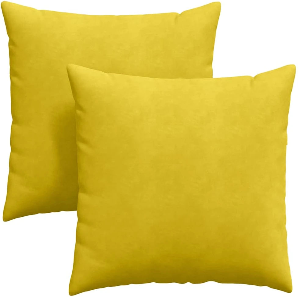 Sofa Pagalvės 2 pcs Geltona 80 x 80 cm Kordūrinis audinys