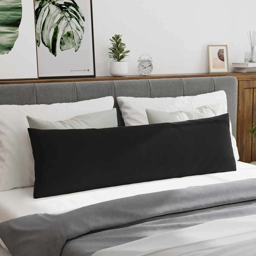 Sofa Pagalvės 2 pcs Juoda 145 x 40 cm Kordūrinis audinys