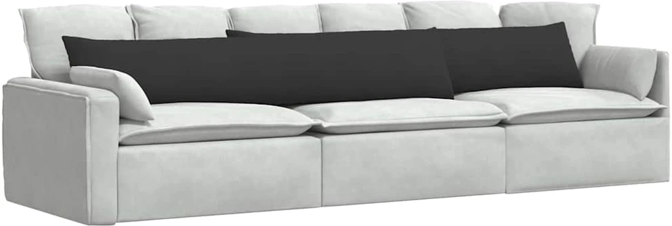 Sofa Pagalvės 2 vnt. audinys Juoda 200 x 40 cm