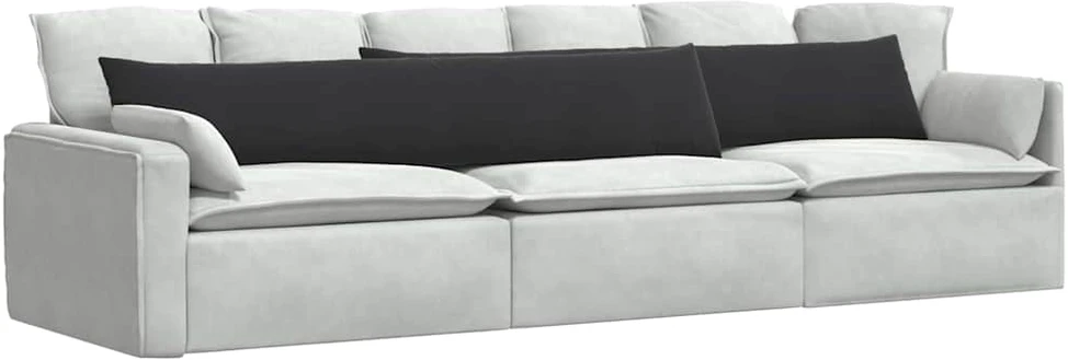Sofa Pagalvės 2 pcs Juoda 200 x 40 cm Kordūrinis audinys