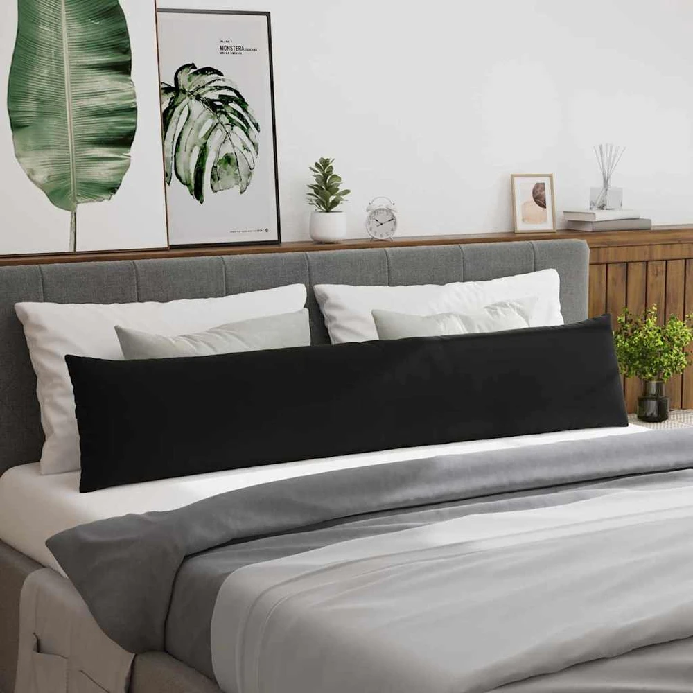 Sofa Pagalvės 2 pcs Juoda 200 x 40 cm Kordūrinis audinys