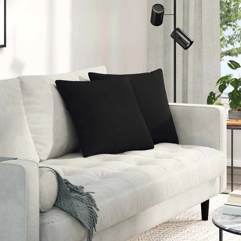 Sofa Pagalvės 2 vnt. audinys Juoda 45 x 45 cm