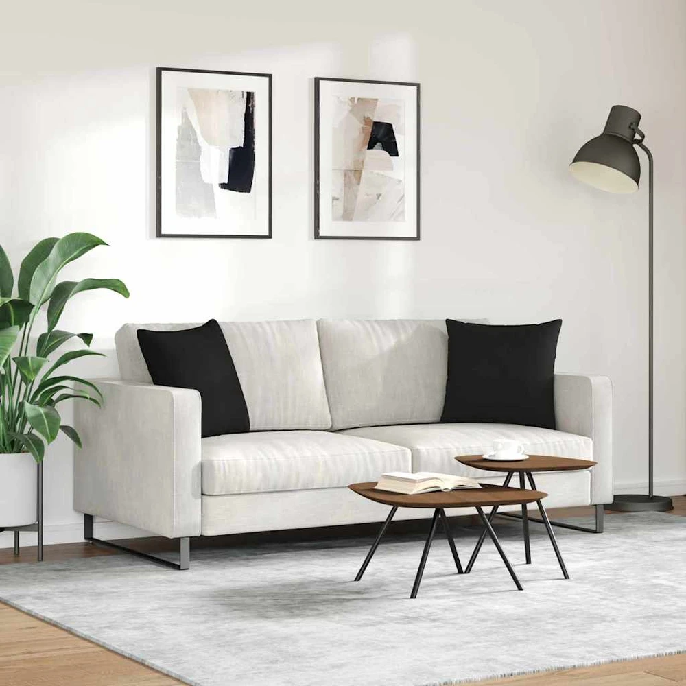 Sofa Pagalvės 2 vnt. audinys Juoda 45 x 45 cm