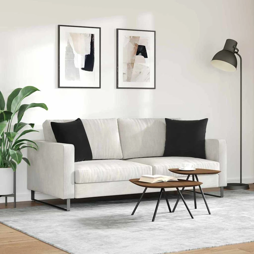 Sofa Pagalvės 2 pcs Juoda 45 x 45 cm Kordūrinis audinys