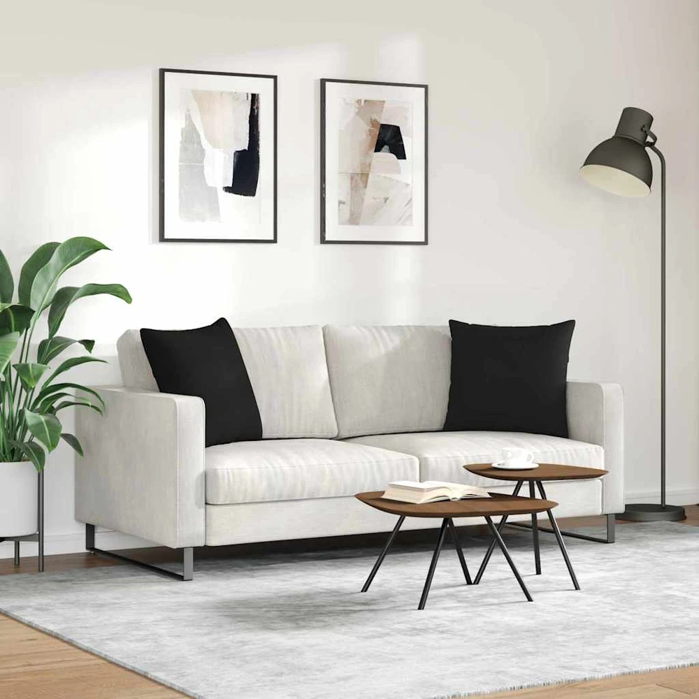 Sofa Pagalvės 2 vnt. audinys Juoda 50 x 50 cm