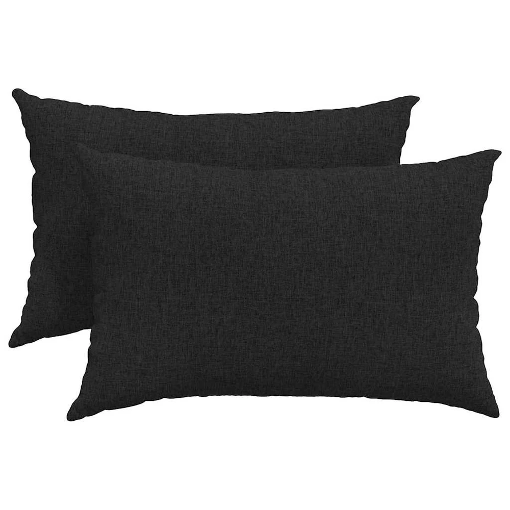 Sofa Pagalvės 2 vnt. audinys Juoda 60 x 40 cm
