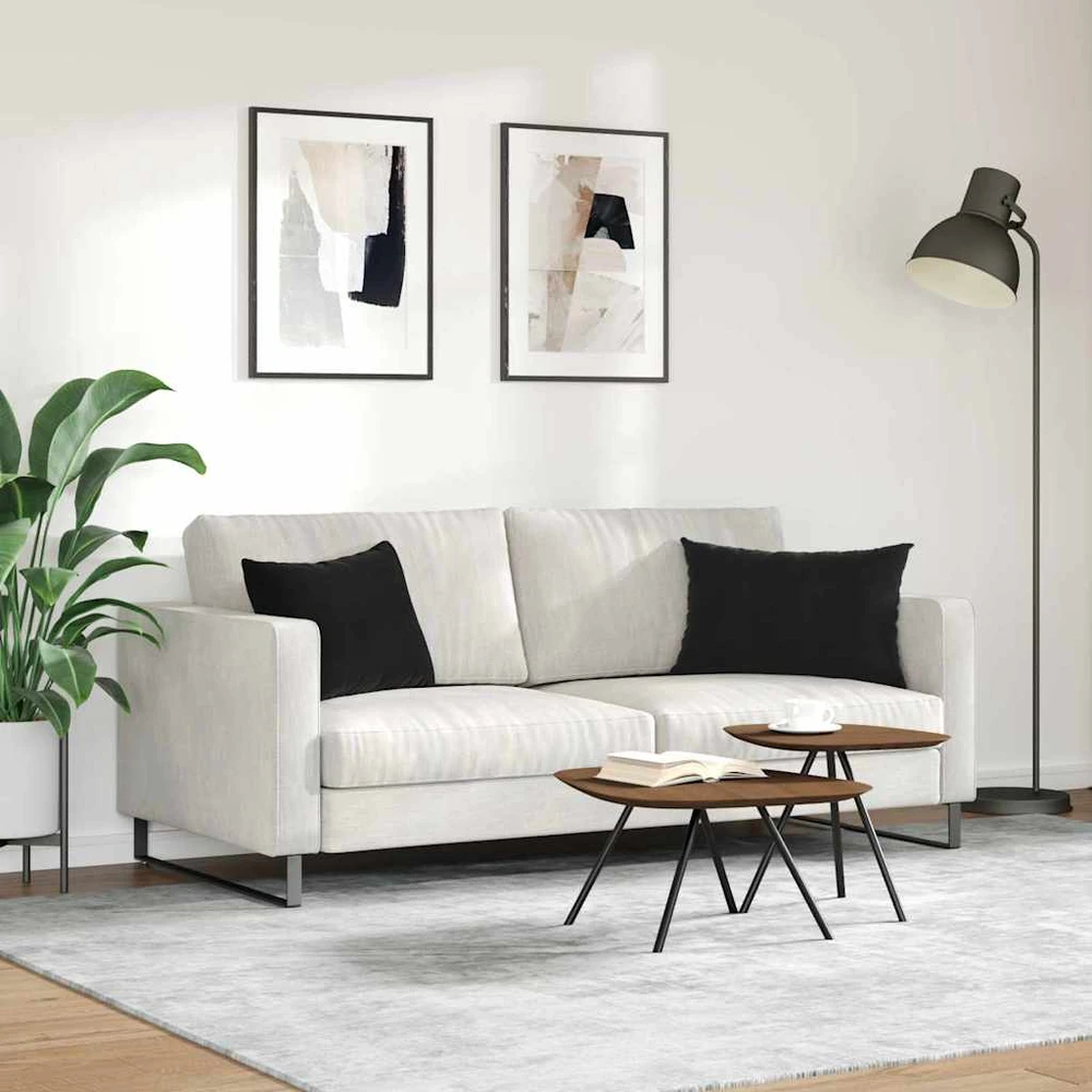 Sofa Pagalvės 2 pcs Juoda 60 x 40 cm Kordūrinis audinys