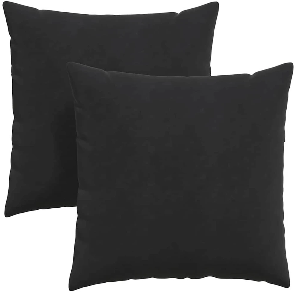 Sofa Pagalvės 2 pcs Juoda 60 x 60 cm Kordūrinis audinys