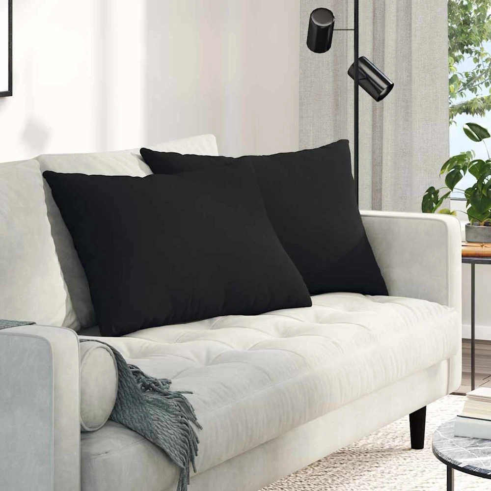 Sofa Pagalvės 2 vnt. audinys Juoda 70 x 50 cm