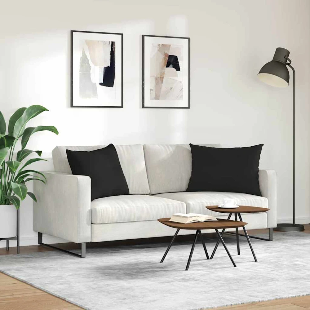 Sofa Pagalvės 2 vnt. audinys Juoda 70 x 50 cm