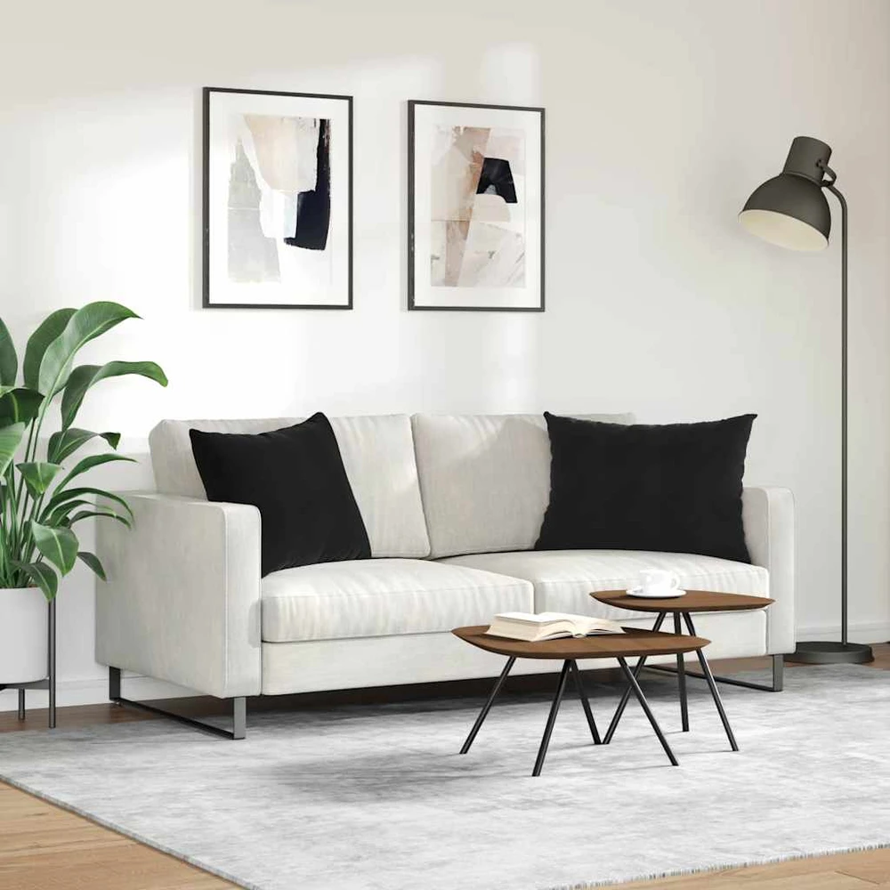 Sofa Pagalvės 2 pcs Juoda 70 x 50 cm Kordūrinis audinys