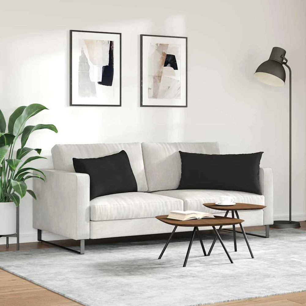 Sofa Pagalvės 2 vnt. audinys Juoda 80 x 40 cm