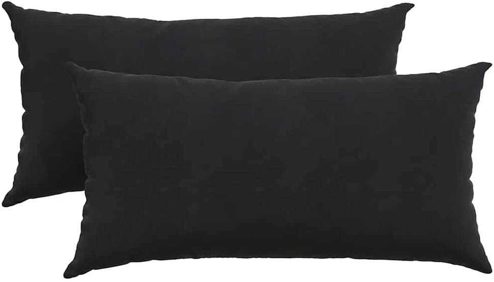Sofa Pagalvės 2 pcs Juoda 80 x 40 cm Kordūrinis audinys