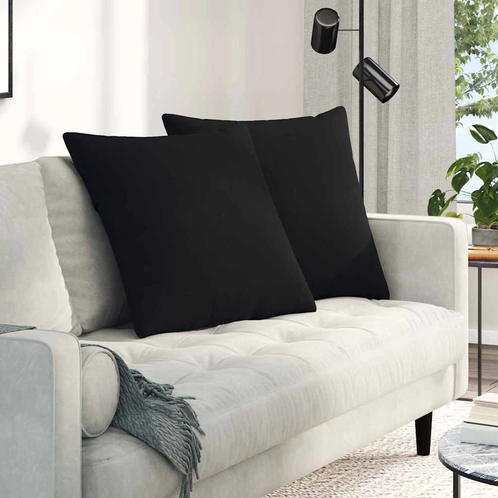 Sofa Pagalvės 2 vnt. audinys Juoda 80 x 80 cm