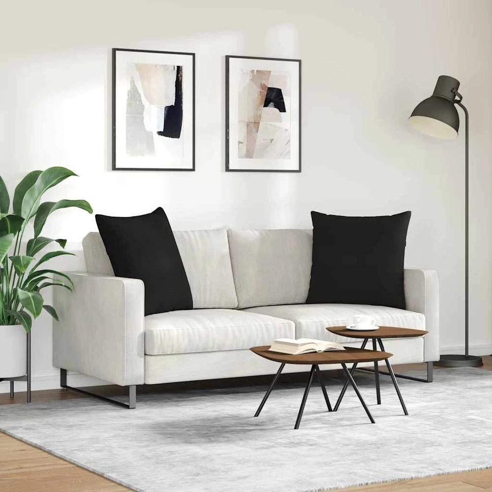 Sofa Pagalvės 2 vnt. audinys Juoda 80 x 80 cm