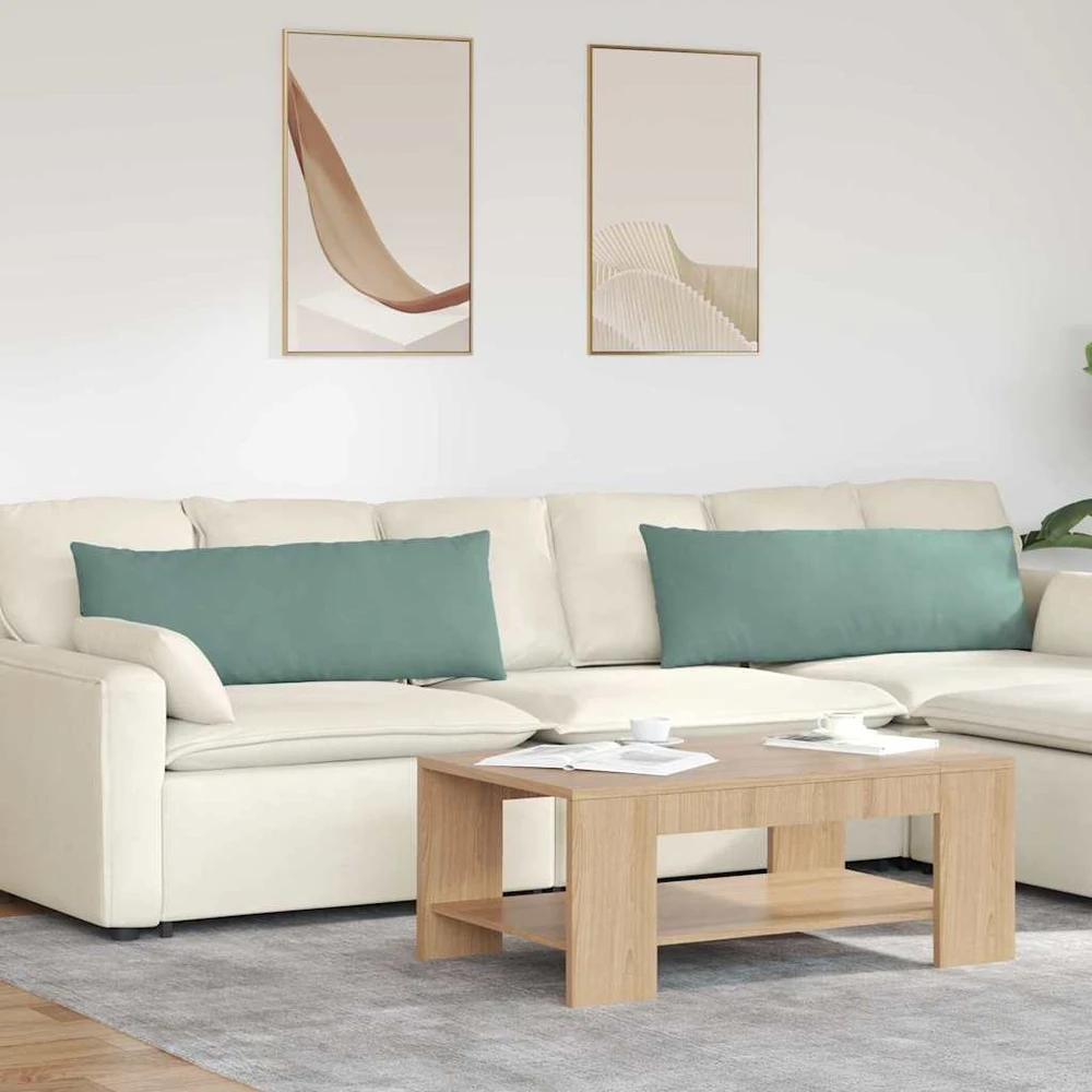 Sofa Pagalvės 2 pcs Jūrinė žalia 120 x 40 cm Kordūrinis audinys