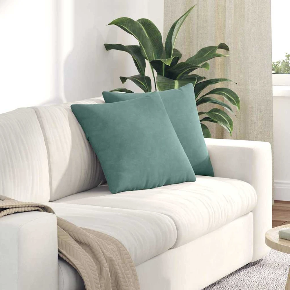 Sofa Pagalvės 2 pcs Jūrinė žalia 45 x 45 cm Kordūrinis audinys