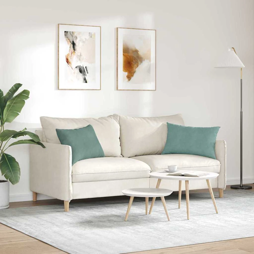 Sofa Pagalvės 2 pcs Jūrinė žalia 60 x 40 cm Kordūrinis audinys