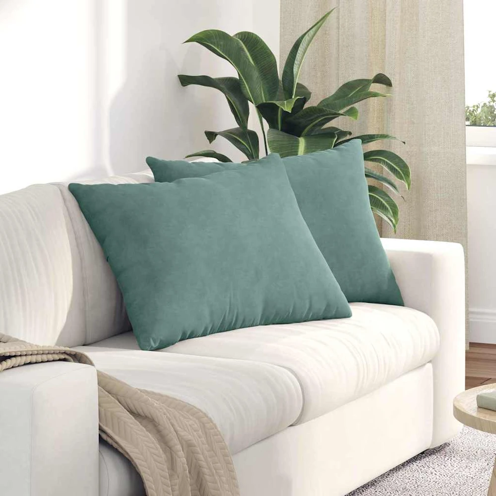 Sofa Pagalvės 2 pcs Jūrinė žalia 70 x 50 cm Kordūrinis audinys