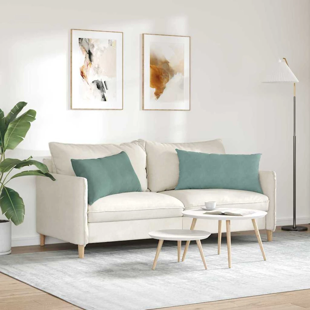 Sofa Pagalvės 2 pcs Jūrinė žalia 80 x 40 cm Kordūrinis audinys