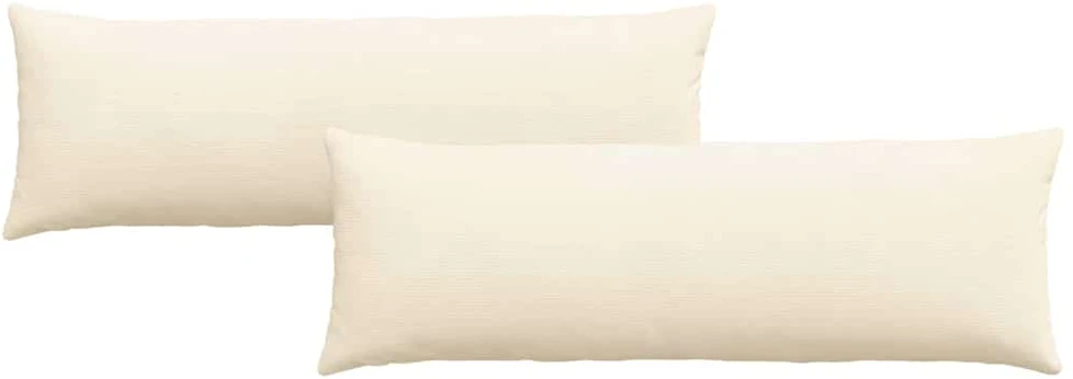 Sofa Pagalvės 2 pcs Kreminė 120 x 40 cm Kordūrinis audinys